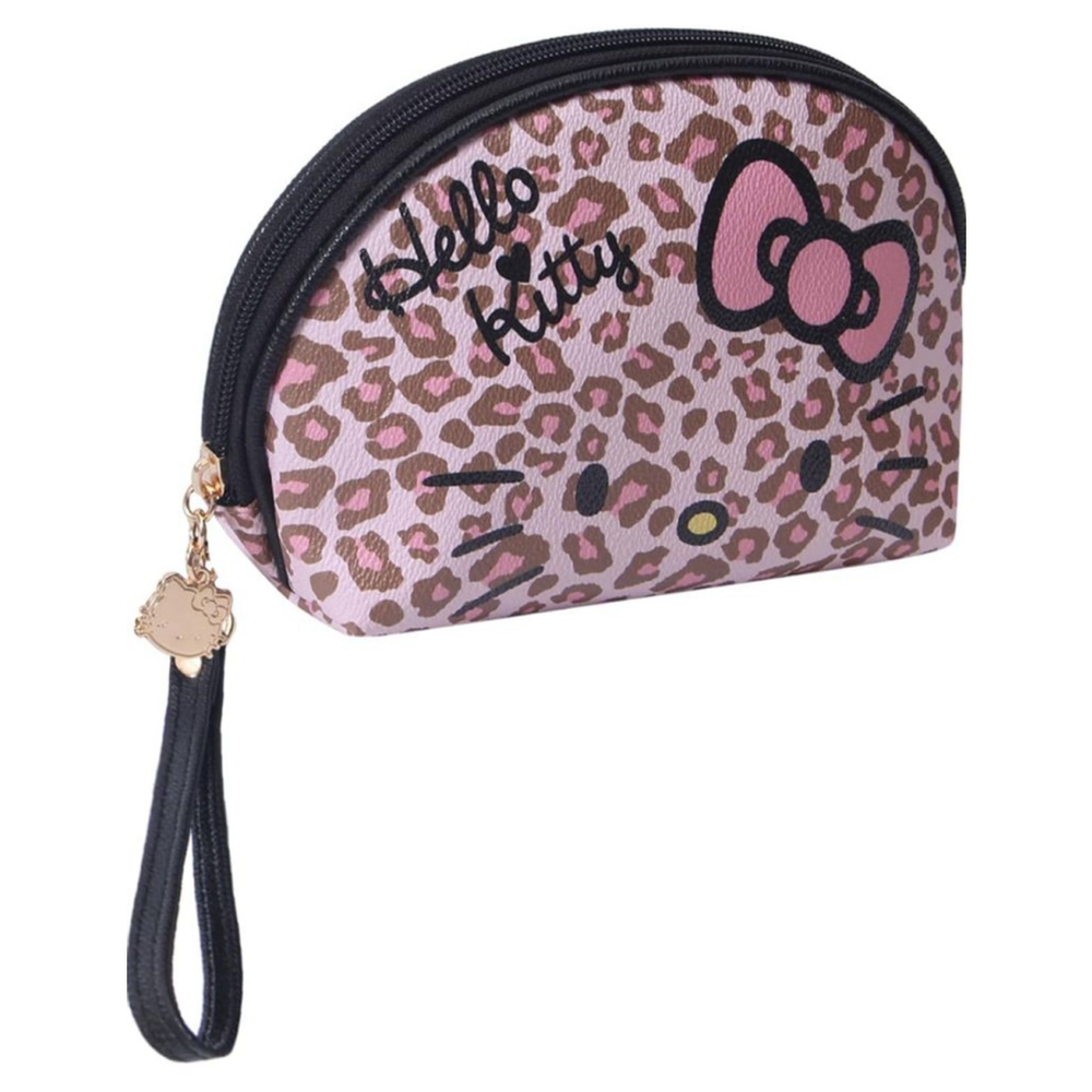 Hello Kitty Leopard Half Moon Cosmetic Bag
